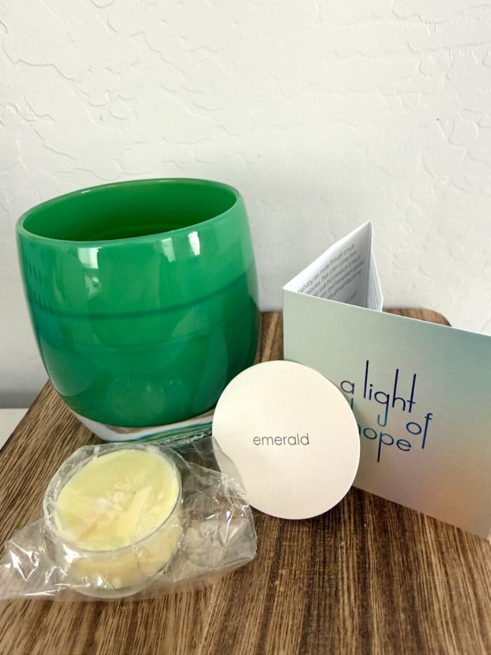 GLASSYBABY Green EMERALD Votive Glass Candle Holder Handblown - New